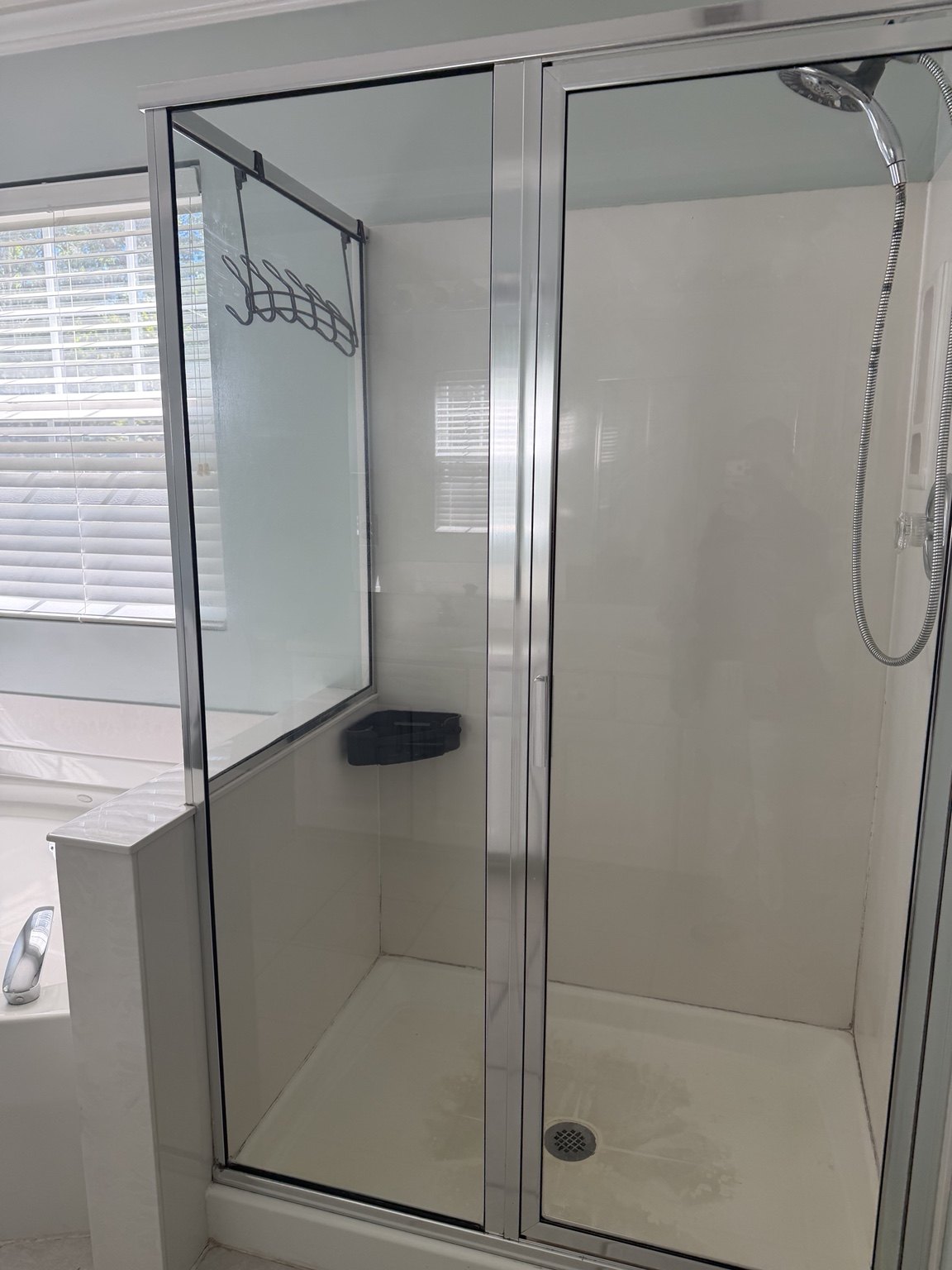 Clean Queen NC cleaning work - glass shower detail
